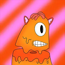 Image of a Dreamkeeper with orange melting body and one centered eye